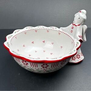 Temptations by Tara ANGEL Peppermint Christmas Holly Holiday Dip Bowl 0.5 QT